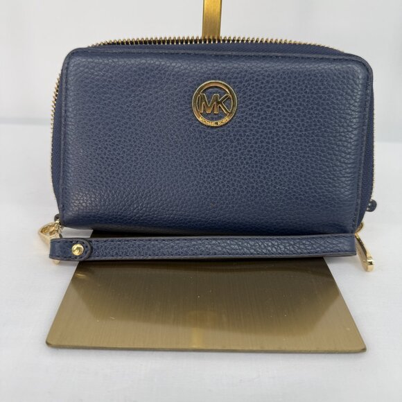 MICHAEL KORS Greyson Med Satchel and BRAND NEW Wallet Set in Blue - Picture 7 of 12